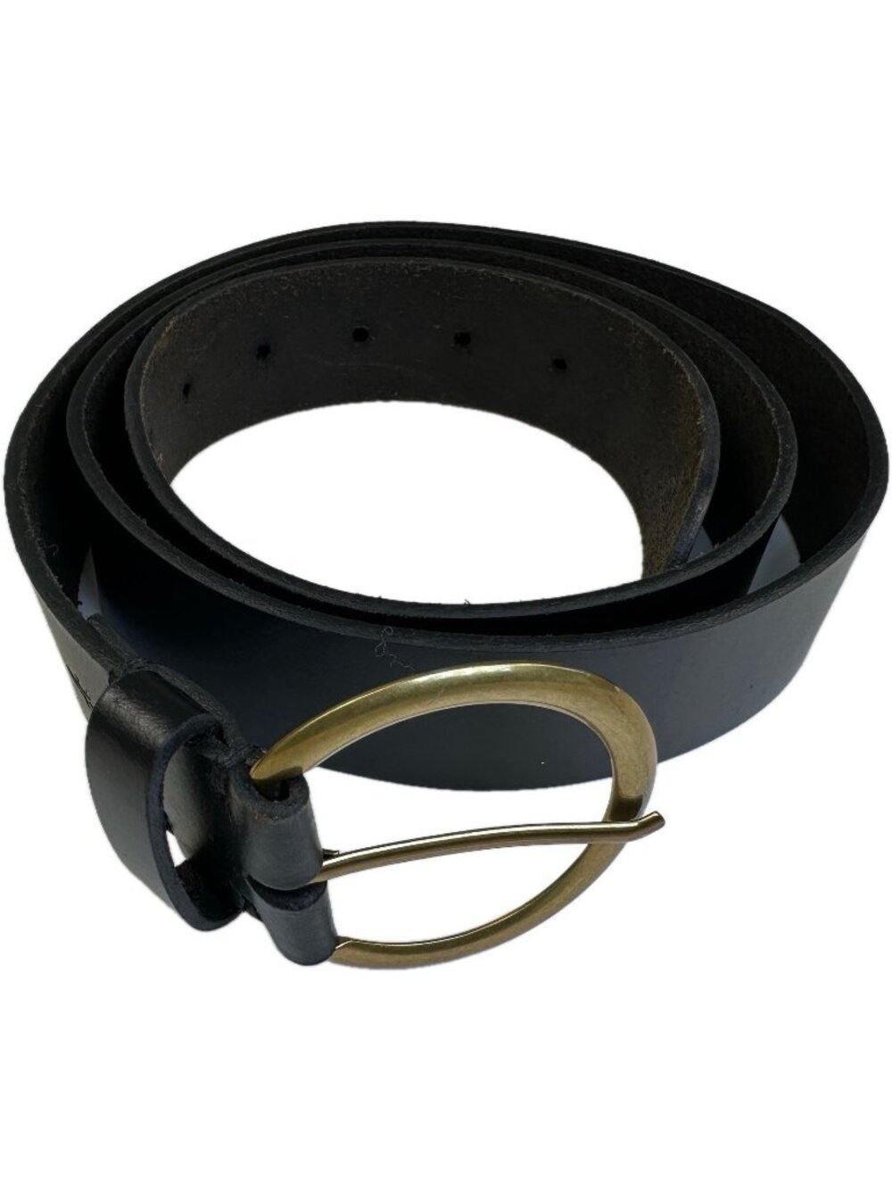 Frye Women’s Black Leather Belt God Buckle XL 38”